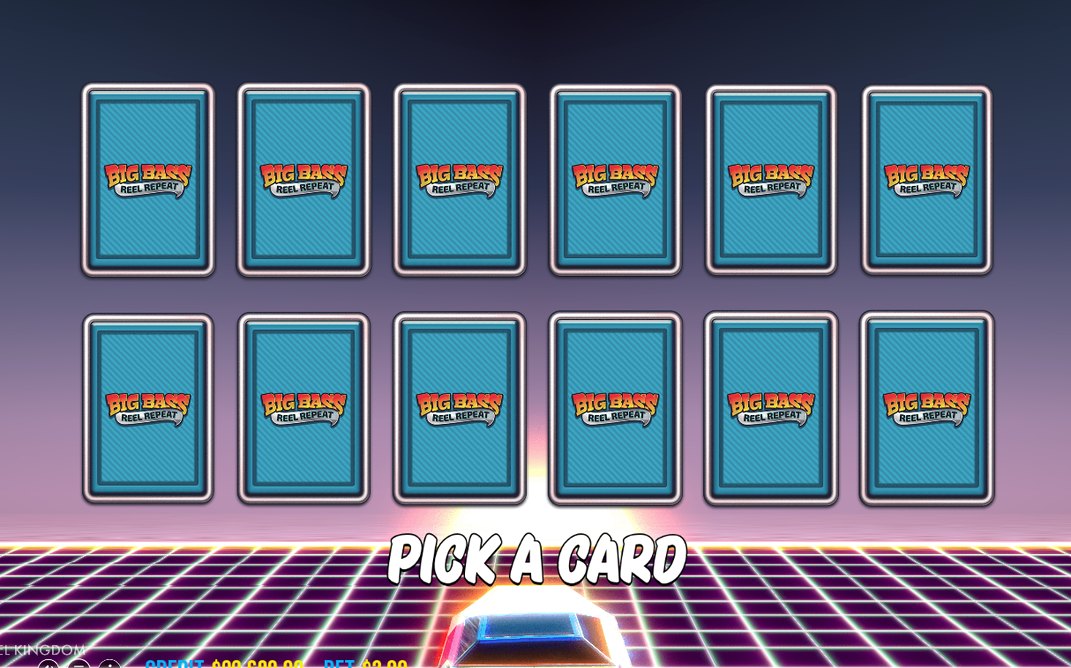 Pick a Card screen with 12 face-down cards