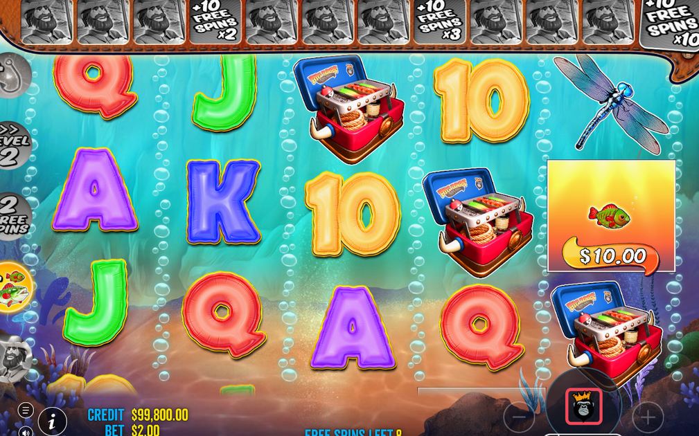 Free Spins round with fish money symbols on the reels